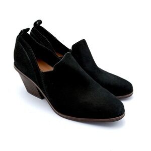 Lucky Brand Boot Women's 7.5 Vennia Black Suede Ankle Bootie